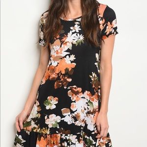 Floral Ruffled Hem Dress